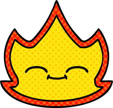 Bir insan tarafından çizilmiş çizgi roman tarzı bir ateş.