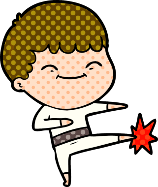 Bir insan tarafından çizilmiş mutlu çocuk çizgi filmi.