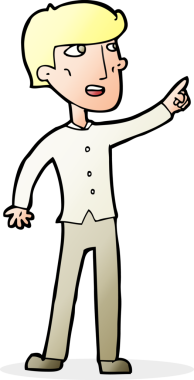 Çizgi filmci, bir insanın çizdiği yolu gösteriyor.