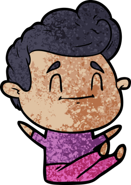 Bir insan tarafından çizilmiş mutlu çizgi film adamı.