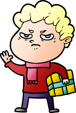 Bir insan tarafından çizilmiş kızgın bir adam.