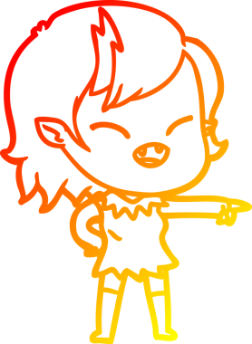 Bir insan tarafından çizilmiş, çizgi film karakteri vampir bir kızın sıcak çizgi çizimi.