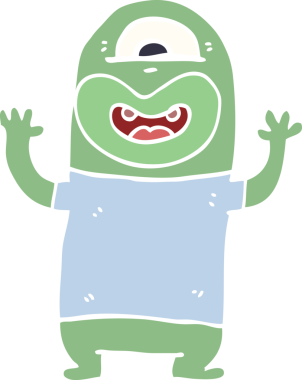 Bir insan tarafından çizilmiş uzaylı canavar karalaması.