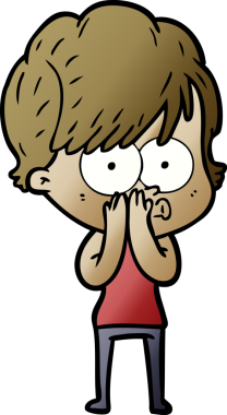 Bir insan tarafından çizilmiş karikatür kadın.