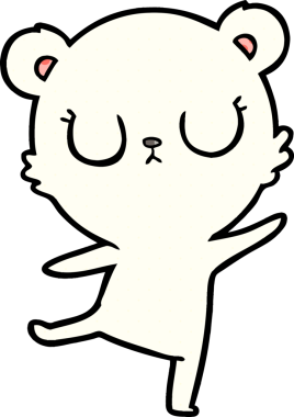 Bir insan tarafından çizilmiş barışçıl karikatür kutup ayısı