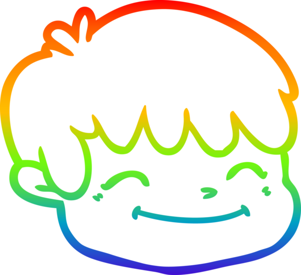 gökkuşağı gradyan çizgi çizimi bir insan tarafından çizilmiş bir erkek yüzü