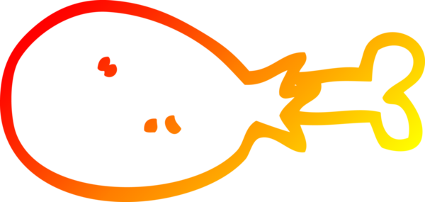 Bir insan tarafından çizilmiş tavuk budu çizgi filminin sıcak eğimli çizimi