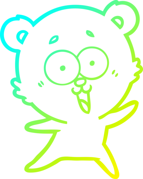 Bir insan tarafından çizilmiş gülen oyuncak ayı çizgi filmi.