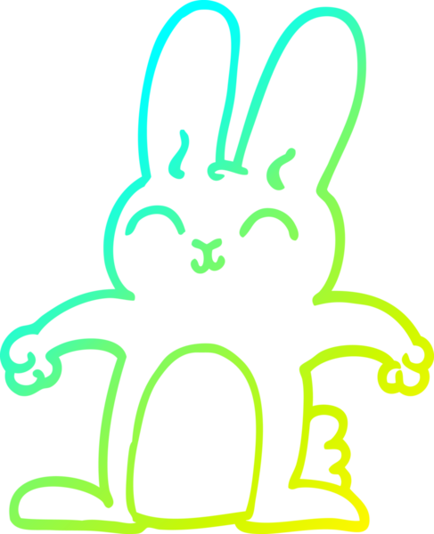 Bir insan tarafından çizilmiş mutlu çizgi film tavşanı çizimi.