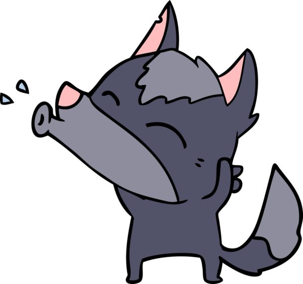 Bir insan tarafından çizilmiş uluyan kurt çizgi filmi.