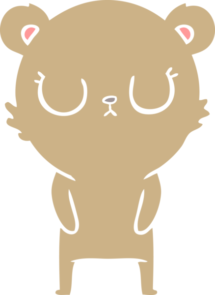 Bir insan tarafından çizilmiş düz renk çizgi film ayısı.