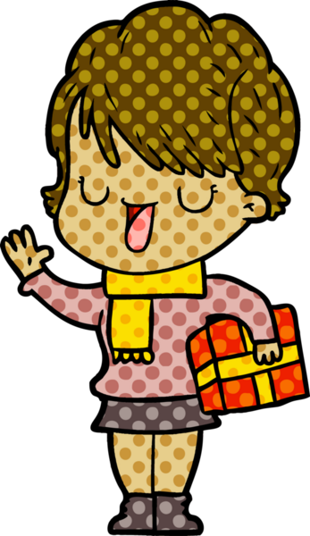 Bir insan tarafından çizilmiş bir karikatür kadın konuşuyor.