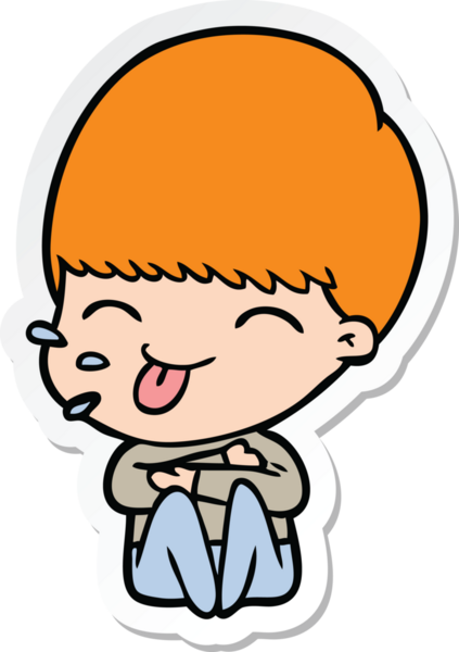 Bir insan tarafından çizilmiş kaba bir adamın karikatür çıkartması.