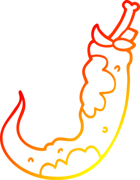 Bir insan tarafından çizilen kırmızı biber çizgi filminin sıcak gradyanı