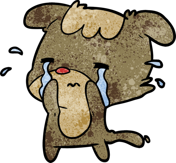 bir insan tarafından çizilmiş üzgün bir köpek.