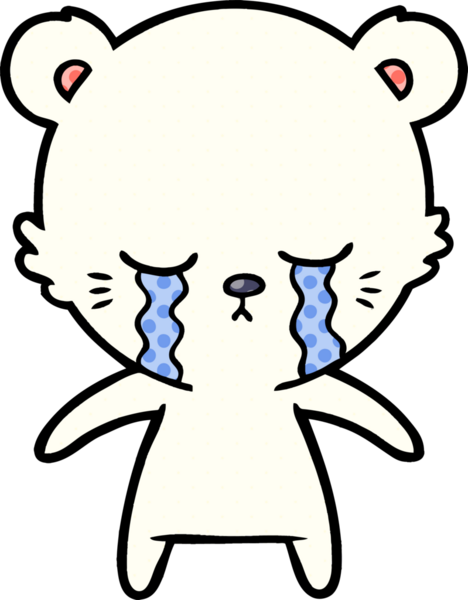 Ağlayan kutup ayısı bir insan tarafından çizilmiş.