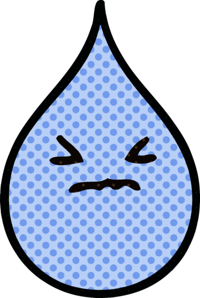 Bir insan tarafından çizilmiş tuhaf bir çizgi roman tarzı duygusal yağmur damlası.