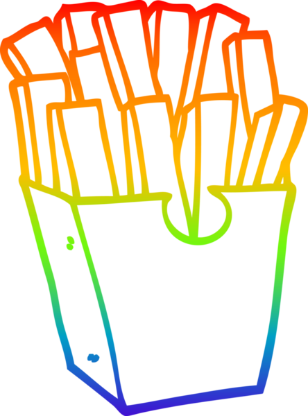 gökkuşağı gradyan çizgi çizimi bir insan tarafından çizilmiş bir çizgi film patates kızartması