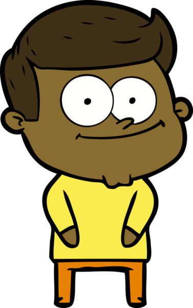 Bir insan tarafından çizilmiş mutlu bir adam.