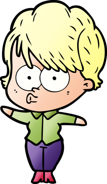 Bir insan tarafından çizilmiş karikatür kadın.