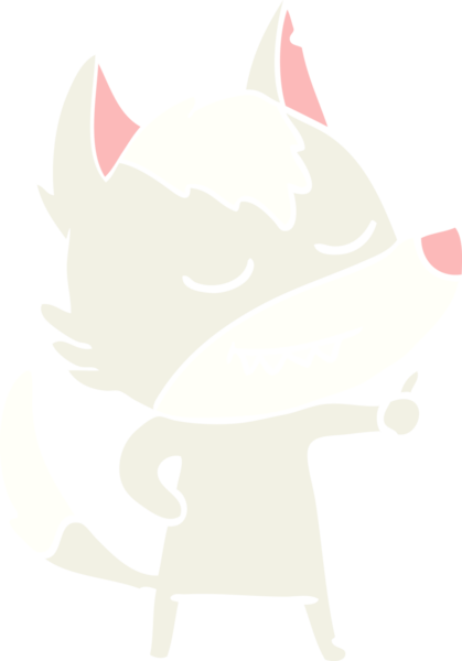 Bir insan tarafından çizilmiş düz renkli çizgi film kurdu.