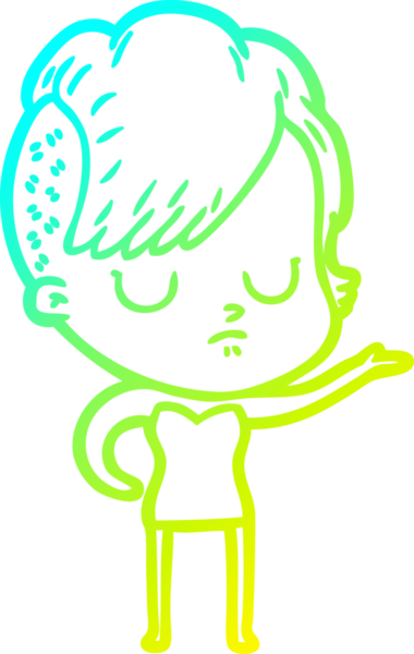 Bir insan tarafından çizilmiş bir karikatür kadın çizimi.