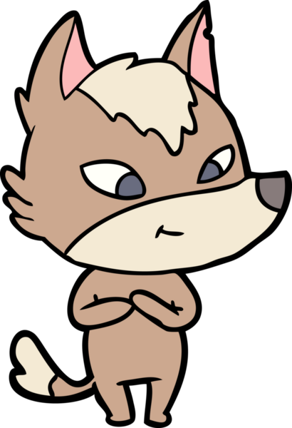 Bir insan tarafından çizilmiş dost canlısı bir kurt.