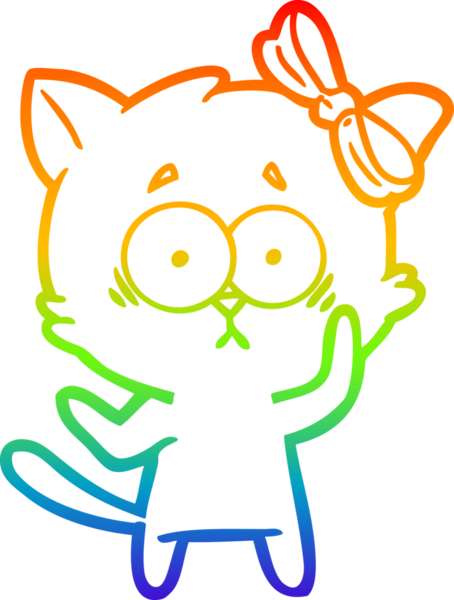 gökkuşağı gradyanı çizimi bir insan tarafından çizilmiş çizgi film kedisi