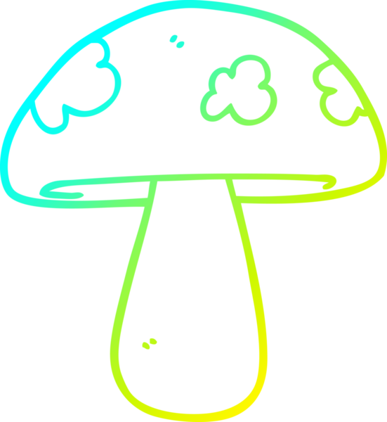 Bir insan tarafından çizilmiş bir mantarın soğuk gradyan çizimi