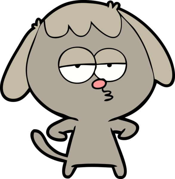 Bir insan tarafından çizilmiş, sıkılmış bir köpek.