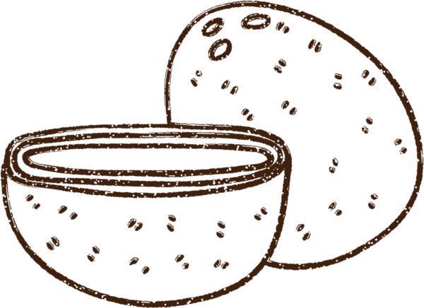 Bir insan tarafından çizilmiş hindistan cevizi kömürü