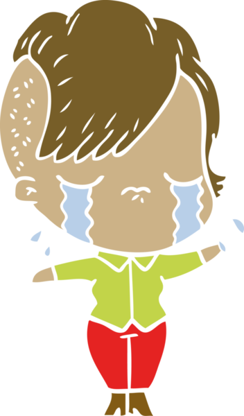 Bir insan tarafından çizilmiş düz renkli karikatür.