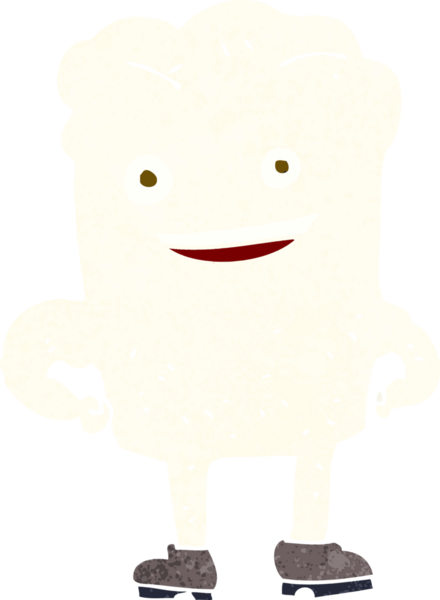 Bir insan tarafından çizilmiş kendini beğenmiş bir çizgi film karakteri.