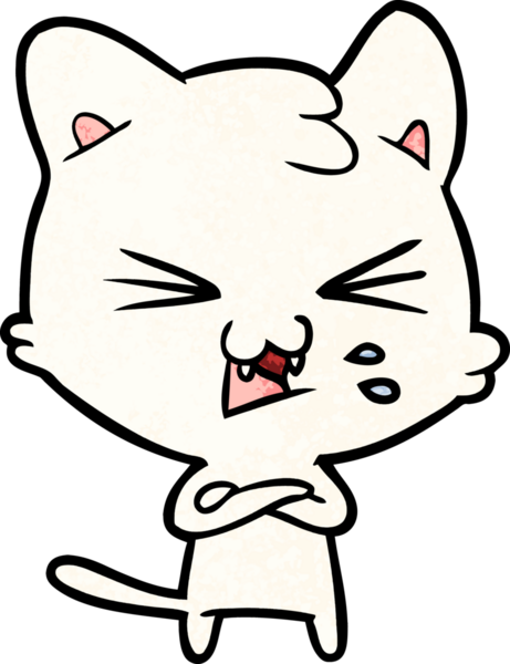 Bir insan tarafından çizilmiş kedi tıslaması.