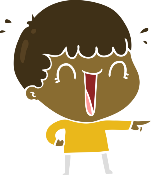 Gülen düz renkli çizgi film karakteri bir insan tarafından çizilmiş.