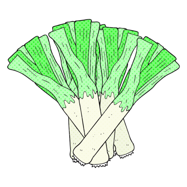 El yazısıyla çizilmiş çizgi roman tarzı pırasa bir insan tarafından çizilmiş.