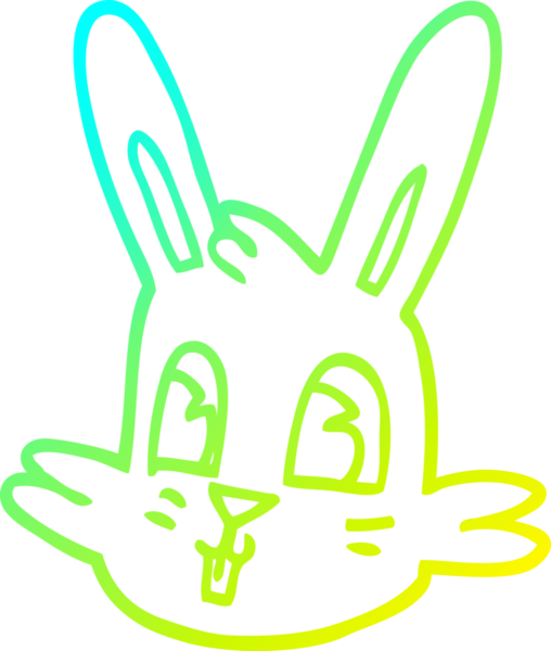 Bir insan tarafından çizilmiş karikatür tavşan yüzü çizimi.