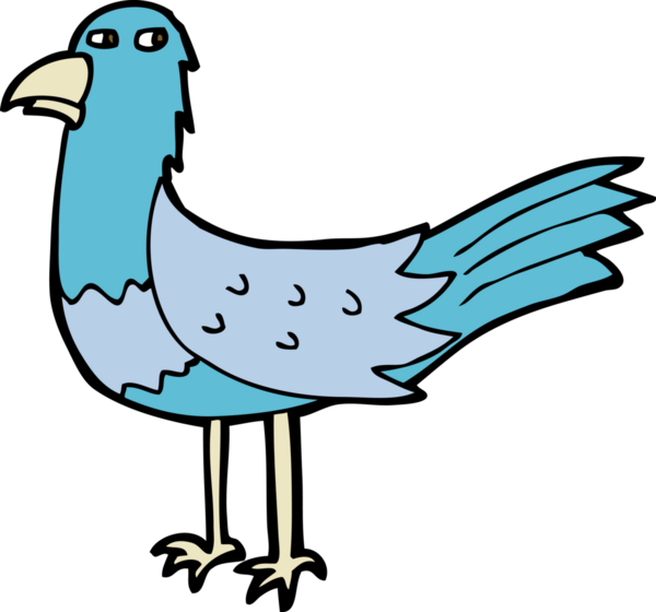 Bir insan tarafından çizilmiş çizgi film kuşu.