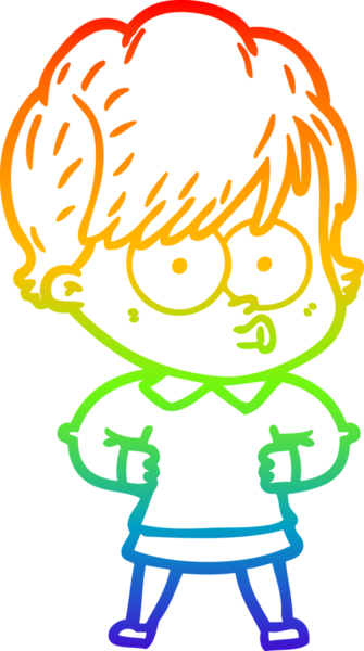 gökkuşağı gradyan çizimi bir insan tarafından çizilmiş bir karikatür kadın