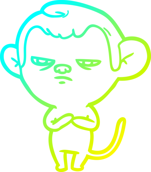 Bir insan tarafından çizilmiş bir çizgi maymun çizimi.