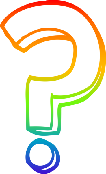 gökkuşağı gradyan çizgi çizimi bir insan tarafından çizilmiş soru işareti