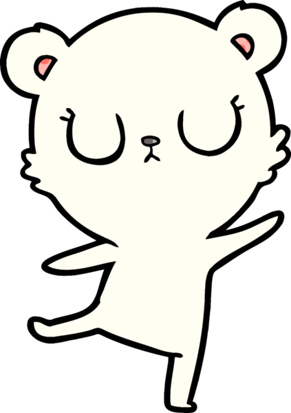 Bir insan tarafından çizilmiş barışçıl karikatür kutup ayısı