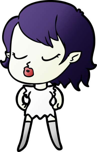 Bir insan tarafından çizilmiş şirin vampir kız çizgi filmi.