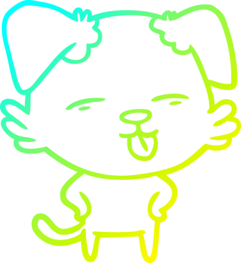 Bir insan tarafından çizilmiş bir çizgi film köpeğinin soğuk çizgi çizimi.