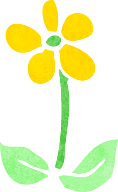 Bir insan tarafından çizilmiş karikatür çiçeği