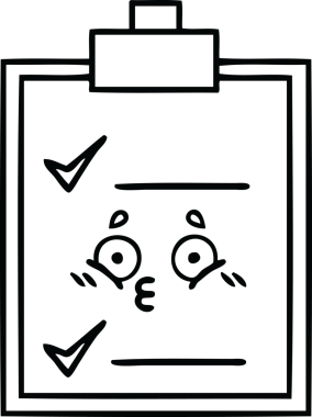 Bir insan tarafından çizilmiş bir kontrol listesinin çizgi çizimi