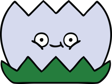 Bir insan tarafından çizilmiş tatlı bir nilüfer çiçeği karikatürü.