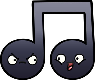 Bir insan tarafından çizilmiş bir notanın gölgelenmiş karikatürü