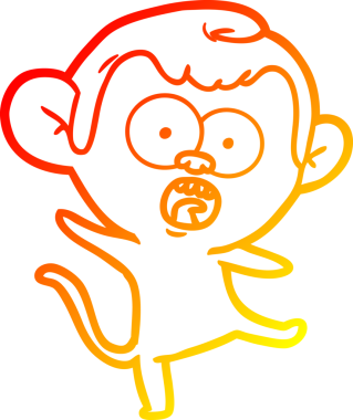 Bir insan tarafından çizilmiş bir çizgi filmin sıcak gradyan çizimi.