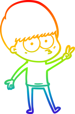 gökkuşağı gradyan çizgisi bir insan tarafından çizilmiş sinirli bir çizgi çocuk çizimi